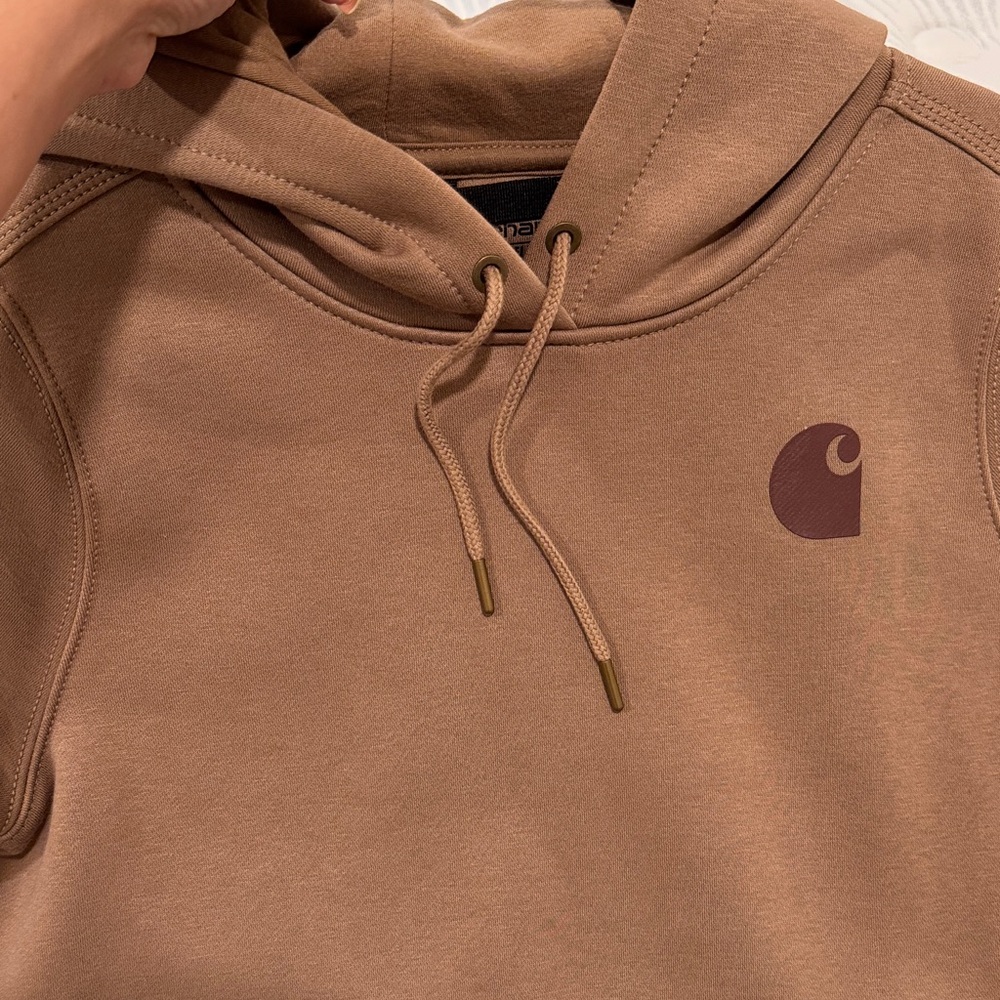 Carhartt Brown Pullover Hoodie with Logo - Picture 2 of 5